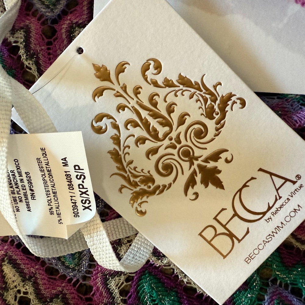 BECCA Multi-Colored Swim Coverup Kaftan - Picture 5 of 5